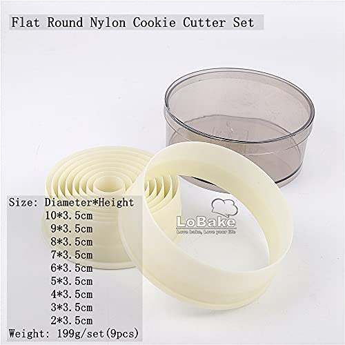 Various Sizes Oval Heart Round Square Star Moon Flower Shape Nylon Plastic Cookie Biscuit Cutter Decoration Diy Pastry Cutters (Flat Round) #TOP1