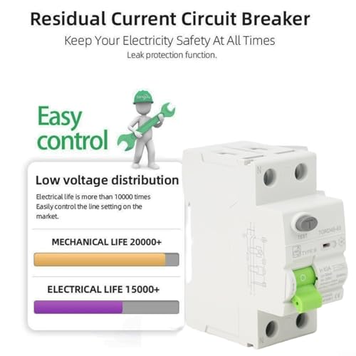 Dispositif à courant résiduel 2 pôles type B 63 A 30 mA CC pour EV - 8