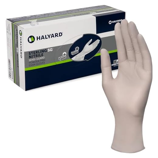 HALYARD Sterling SG Nitrile Powder-Free Exam Gloves, 3.7 mil, 9.5", Gray, Medium, 41659 (Box of 250)