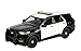 for Ford 2022 Explorer Police Interceptor Utility with Roof Lightbar 1/43 (5 inch) Diecast Model Motormax 79496 (Black/White)