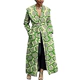 Women's Long Trench Coat African Print Duster Coat Dashiki Overcoat Anakra Wax Fabric Maxi Length Outerwearv72 Medium
