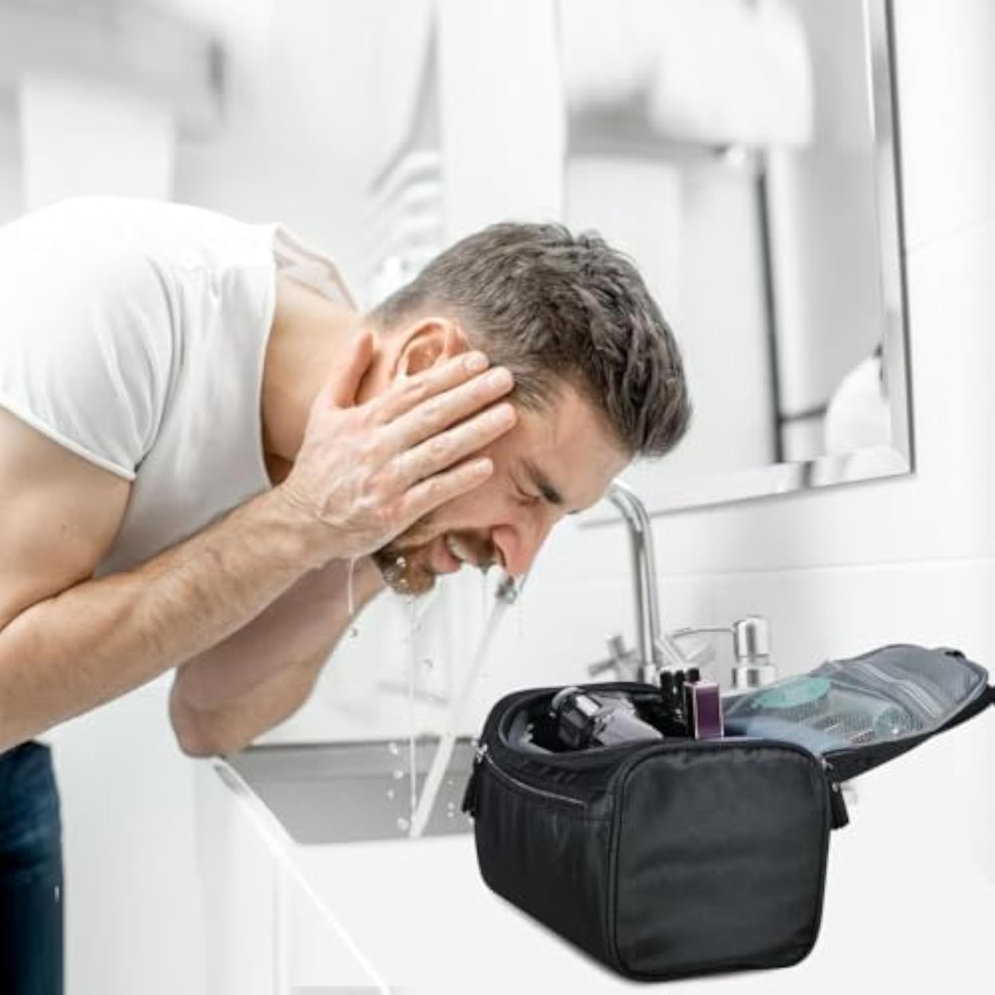 Large Toiletry Organizer Dopp Kit for Men, Water Resistant