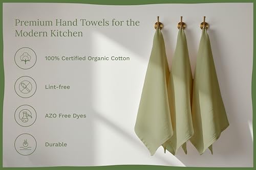 Image of Organic Cotton Sage Flour Sack Kitchen Towels - 10 Pack, 27 inchx27 inch, Highly Absorbent, Lint-Free Flour Sack Tea Towels for Baking, Kitchen and Dish Drying - 100% Cotton Sage Dish Rags (10 Pack)