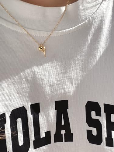 18K Gold Dipped Tennis Racket Ball Charm Pendant Necklace