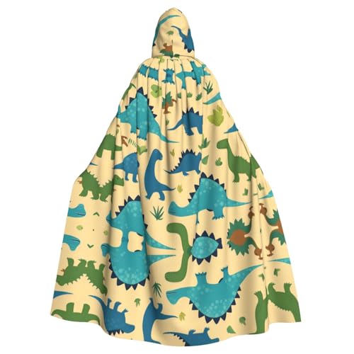 HJFCZH Capa grande con capucha para adultos con estampado de dinosaurios, con pajarita, sin cremallera