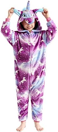 Kids Unicorn Costume Animal Cosplay Pajamas Halloweem Sleepwear