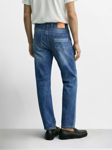 The Indian Garage Co Herren Regular Fit Placement Print Mid-Rise Stretchable Jeans, blau, 40 – Bild 3