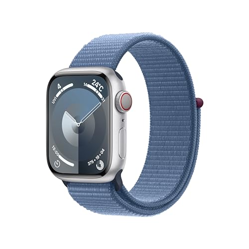 �y�����ςݕi�zApple Watch Series 9 (GPS + Cellular���f��) - 41mm �V���o�[�A���~�j�E���P�[�X�ƃE�C���^�[�u���[�X�|�[�c���[�v