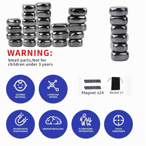 Luckynono 24 Piece Colorful Hematite Magnetic Stones Set, Anti-Anxiety Fidget Game, Stress Relief Magnetic Toy, Travel-Friendly – Ansicht 2