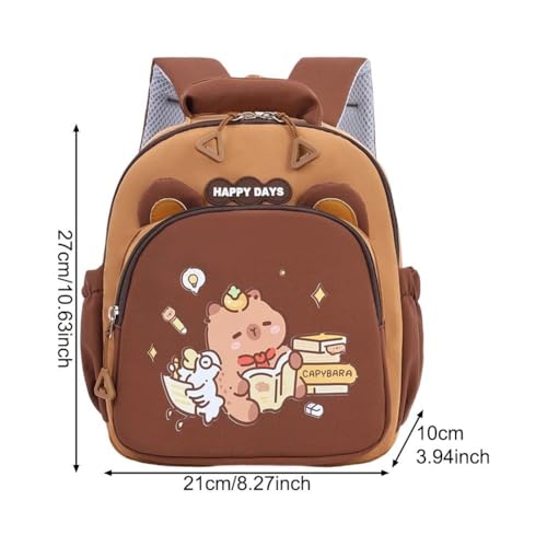 Sac d'école grande capacité style capybara mignon et léger - 4