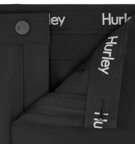 Hurley Calça masculina elástica de desempenho híbrido repelente de água, Preto, 32W / 30L