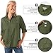 Women's Quick Dry Sun UV Protection Convertible Long Sleeve Shirts for Hiking Camping Fishing Sailing (5026 Army green S)