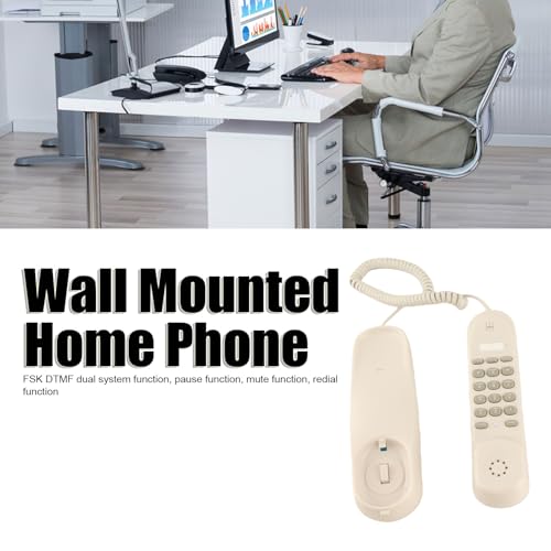 An der Wand Montierbares Telefon, Pausenfunktion, Stummschaltung, Schnurgebundenes Telefon für zu Hause für die Schule