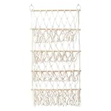 [Rinasora] ぬいぐるみ 収納 ハンモック 壁掛け 大容量 ウォールポケット おもちゃ ぬい活 人形 室内 (白4段)