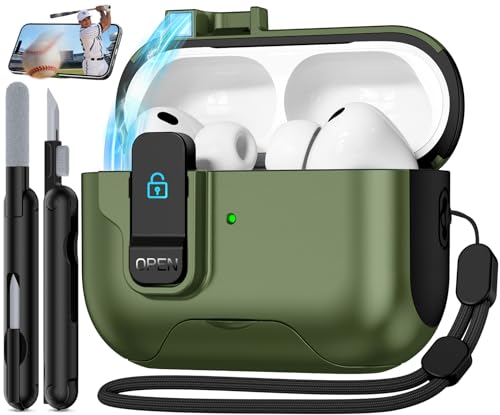 Boîtier AirPods Pro 3 2025 antichoc vert foncé compatible AirPods Pro 3e