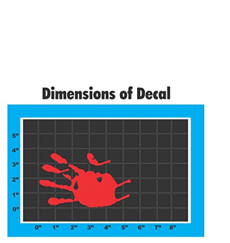 Sticker Connection | Bloody Zombie Hand Print | Bumper Sticker Vinyl Decal For Car, Truck, Window, Laptop, Windshield | 5.7" (Red) #TOP1