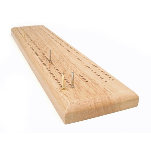 Solid Oak Wood 2 Track Competition Cribbage Board #TOP1