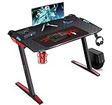 ゲーミングデスク LED パソコンデスク デスク オフィスデスク 机 ゲーマーに向け マウスパッド 頑丈なフレーム 組立簡単(Z02-WOLF)