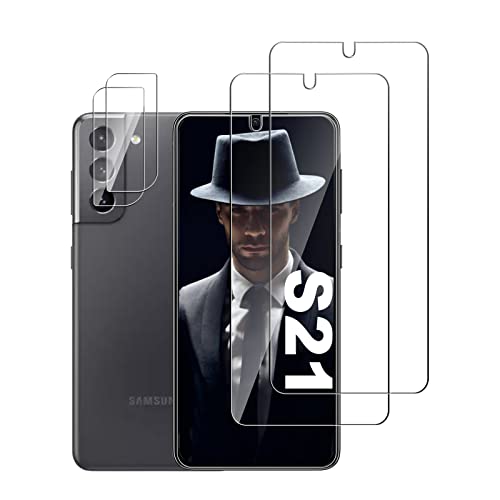 Displayschutzfolie aus Hartglas für Samsung S21, [2 Stück] [Ultraklar] [Blasenfrei] [9H Härte] [kompatibel mit Fingerabdruckleser] für Samsung Galaxy S21 Hartglas Cover