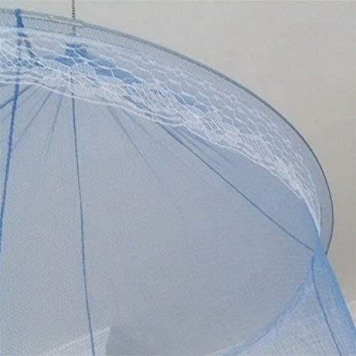 DAYSTART Mosquito Net Round Lace Curtain Dome Bed Canopy Netting for Single to King Size Beds,Camping (Blue)