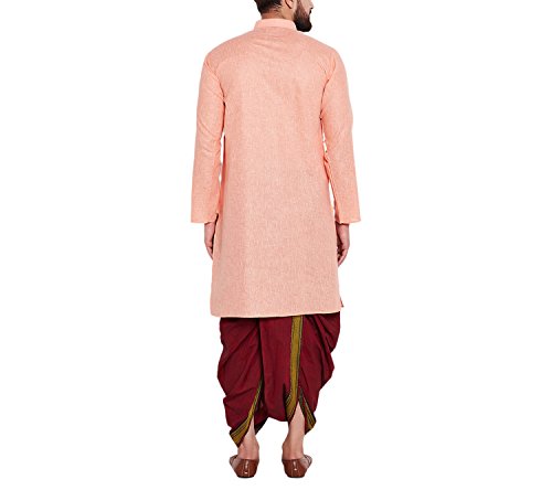 Image of SOJANYA (Since 1958 Men's Brown and Black Cotton Dhoti Kurta Set