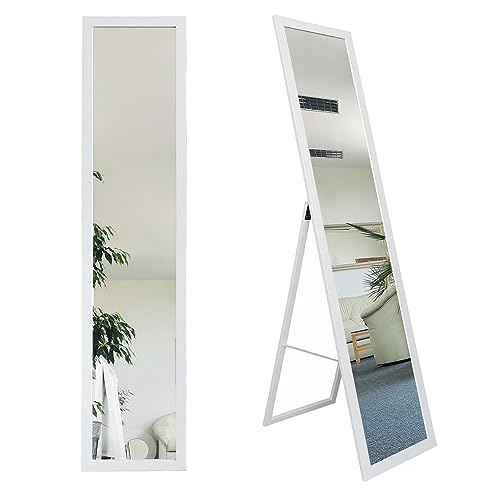 BD ART Espejo de Pie Moderno 36 x 156 cm, Marco de Madera MDF, Color Blanco