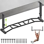 Kipika 48" Ceiling Mounted Pull Up Bar, Heavy Duty Multi-Grip Chin Up Bar,Mounted Pullup Bar, Adjustable Height, Pull Up Bands for Chin Ups & Body Stretching, Ideal for Home Gym and Strength Training
