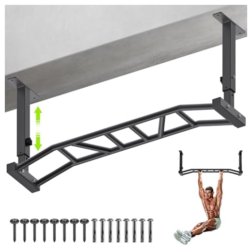 Kipika 48" Ceiling Mounted Pull Up Bar, Heavy Duty Multi-Grip Chin Up Bar,Mounted Pull Up Bar,Height Adjustable, Ideal for Home Gym and Strength Training