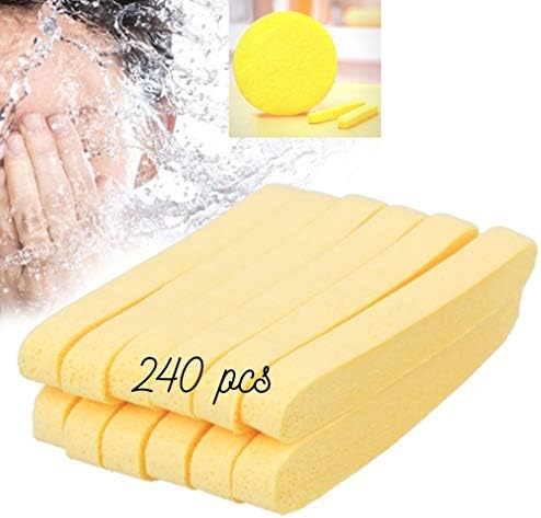 HUINI Compressed Salon Spa Facial Cleansing Sponge Sticks, Natural (240 Count) CD-114 x 20