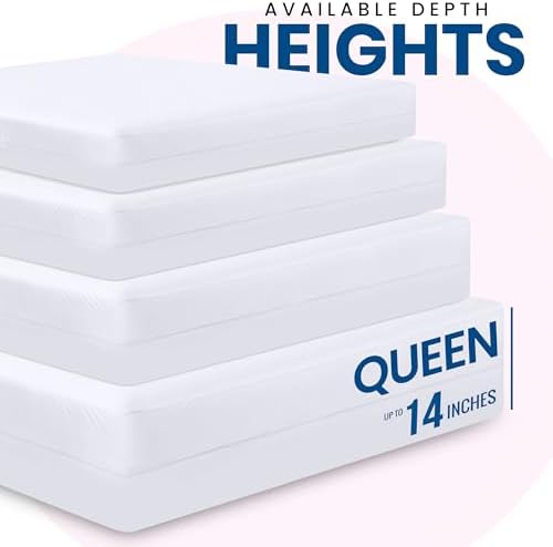 Utopia Bedding Premium Waterproof Bed Bug Mattress Cover, Queen Zippered Mattress Protector, 14 Inches Deep, Dust Mite Proof 6-Sided Mattress Encasement for Bed