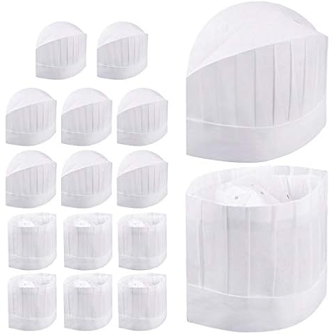 Juego de 16 Gorros Desechables de Chef SelfTek Cover