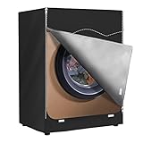 AlaSou Funda para Lavadora, Tapa Protectora Impermeable para Secadora Crema Solar Anti-UV, Impermeable y Antipolvo (Negro, D60 x W64 x 85 cm)