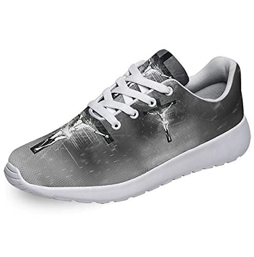 Women Men Road Running Shoes,Athletic Fashion Jesus Christian Cross Cool Sneaker for Girl,Boy,Gym,Walking,Hiking,Jogging,Tennis,Travel and More White Size 6