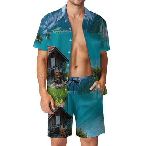 Camisa y pantalones cortos Switzerland Beautiful Lake ideales para paseos marítimos y terrazas