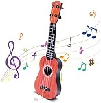 YOLOPLUS+ 17 Inch Toddler Ukulele Guitar Toy 4 Strings Mini Guitar for Kids - Children Musical Instruments Educational Learning Toy (Rose)