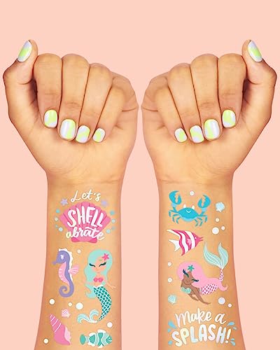 Xo, Fetti Under The Sea Mermaid Temporary Tattoos - 56 Glitter Styles | Birthday Party Supplies, Sea Creatures Favors, Ocean Animal, Underwater Arts And Crafts #TOP2