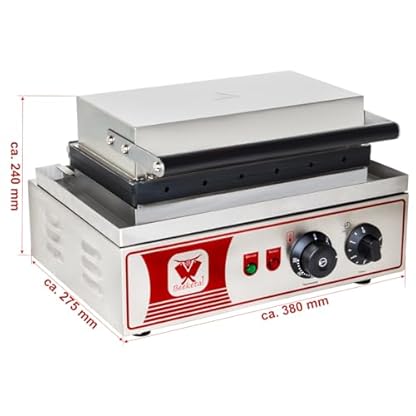 Beeketal 'BWA-9' Profi Gastro Stiel Waffeleisen für Waffeln am Stiel mit antihaftbeschichteten Backplatten, Waffelautomat für 6 Stielwaffeln mit Edelstahl Gehäuse, 50-300 °C stufenlos – Bild 5