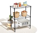 MKDLUFEI 3-Tier Wire Shelving Unit Adjustable Height 450Lb Capacity Small Metal Shelving for Storage