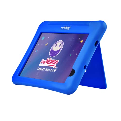 SoyMomo Tablet Pro 2.0-8" Zoll Kinder Tablet mit Cybermobbing-Detektor Kindersicherung & KI ab 7 Jahre Android 10 WLAN Bluetooth 64GB Speicher 4GB RAM Kamera kindgerechte Schutzhülle (Blau) Cover