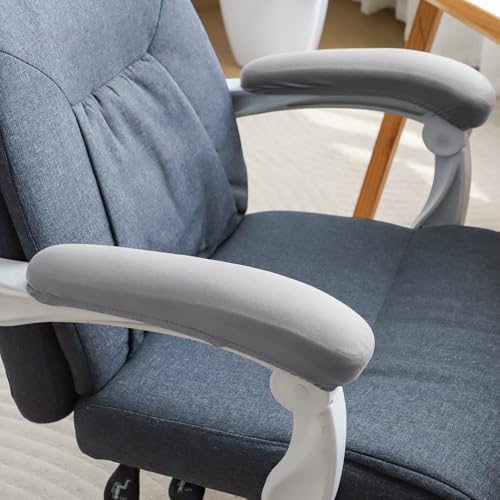 Image of HOKIPO 'SereneSolids' 140 GSM Armrest Covers for Office Chair (Elastic Style), 1 Pair, Smokey Grey (AR-5933-SGRY)