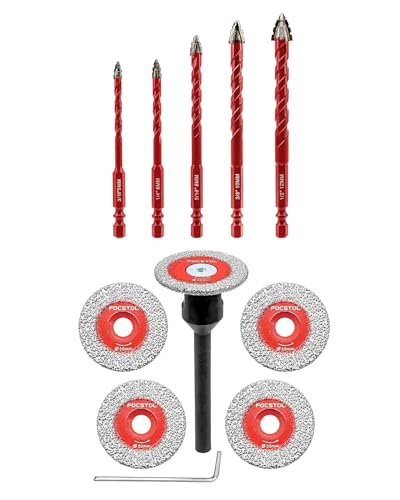 Disque Diamant Carrelage 30mm et Set de Foret Sec FOCSTOL 10 Pcs