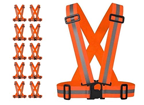 Adjustable Safety Suspenders / Harness 10 Pcs Pack (Safety Orange)