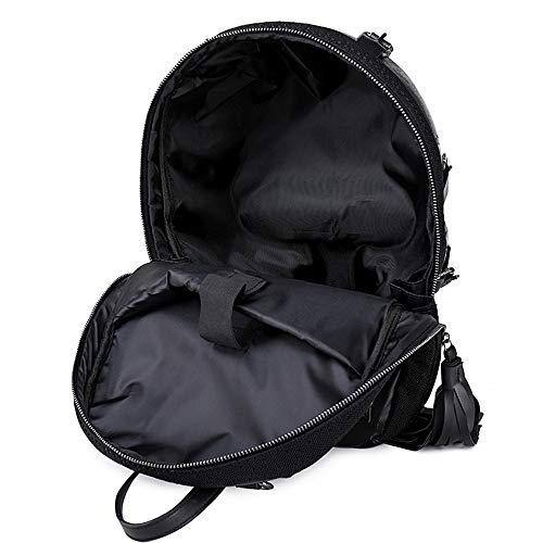 3D Stereo Skull Backpack PU Backpack Waterproof Silicone Embossed Ghost Head Knapsack, Black, Medium4