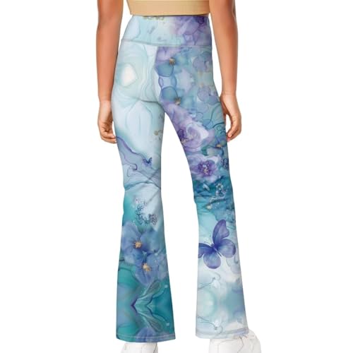 Image of Girls Flare Leggings 5-14T Cute Bell Bottoms for Girl Yoga Pants for Gym