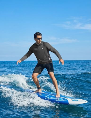 Image of PINSPARK Men's UPF 50+ Sun Shirts Long Sleeve Fishing Hoodie, UV Protection Rash Guard for Outdoor Hiking Running Swim Shirt