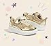 LUCKY STEP Children/Kids/Boys/Girl Glitter Comfort Casual School Low Top Sneaker Strap Athletic Tennis Running Shoes (Gold Glitter,Little Kids 12)