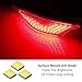 iJDMTOY Red Lens 69-SMD LED Bumper Reflector Lights Compatible With 2014-2020 Lexus IS250 IS350 IS200t IS300, Function as Tail, Brake, Rear Fog Lamps