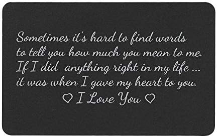 Personalized Photo/Text Message Name Engraved Metal Wallet Mini Insert Love Note Gift Card Handmade To My Husband Wife Lover