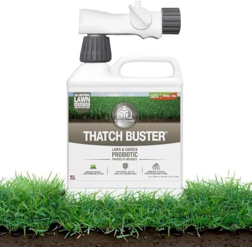 Turf Titan Thatch Buster Liquid Lawn Aerator and Dethatcher (32 oz) with Hose End Sprayer – Liquid Soil Loosener for Compacted & Clay Lawns – Improves Drainage & Root Growth – Covers 6,000 Sq Ft