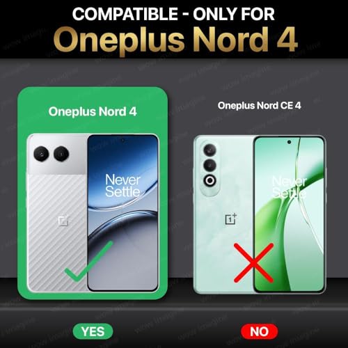 Image of WOW IMAGINE Shock Proof Back Case Mobile Cover for 1+ OnePlus Nord 4 5G | Back Cover Case (Tough Armor | Hybrid PC + TPU | Ring Holder & in-Built Kickstand | Black)